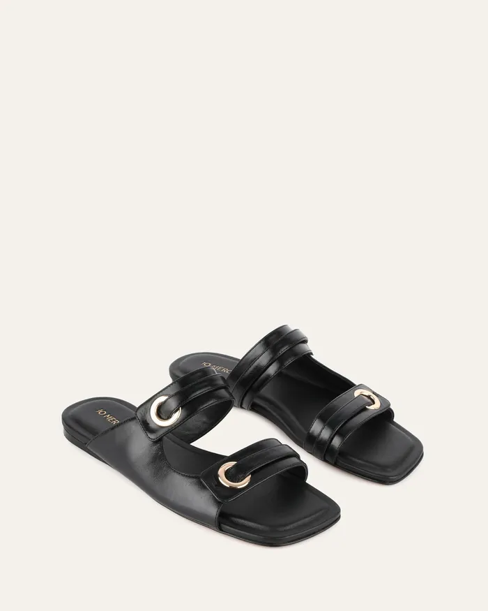 FLAT SANDALS jomercer Women Quill flat sandals black leather