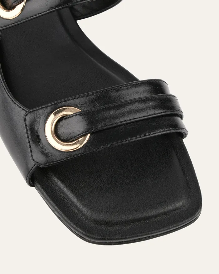 FLAT SANDALS jomercer Women Quill flat sandals black leather