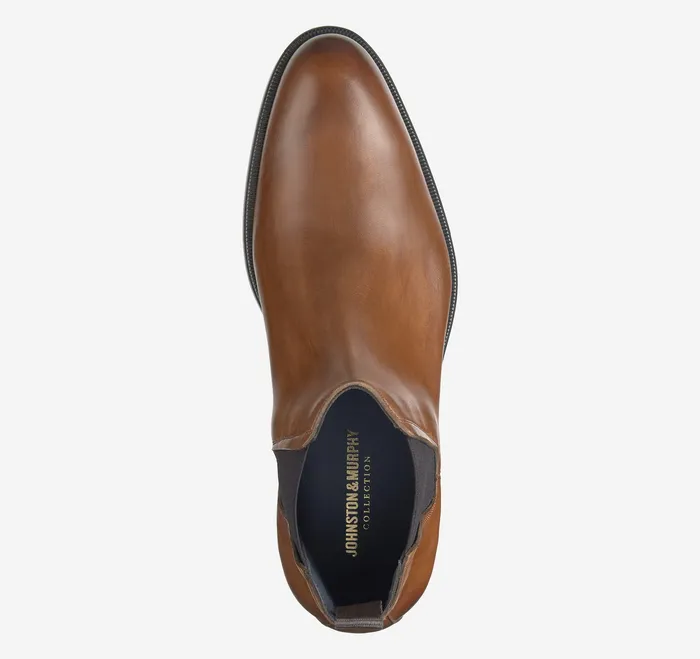 Flynch Chelsea Boot Tan Italian Calfskin Men Boots Johnston and Murphy