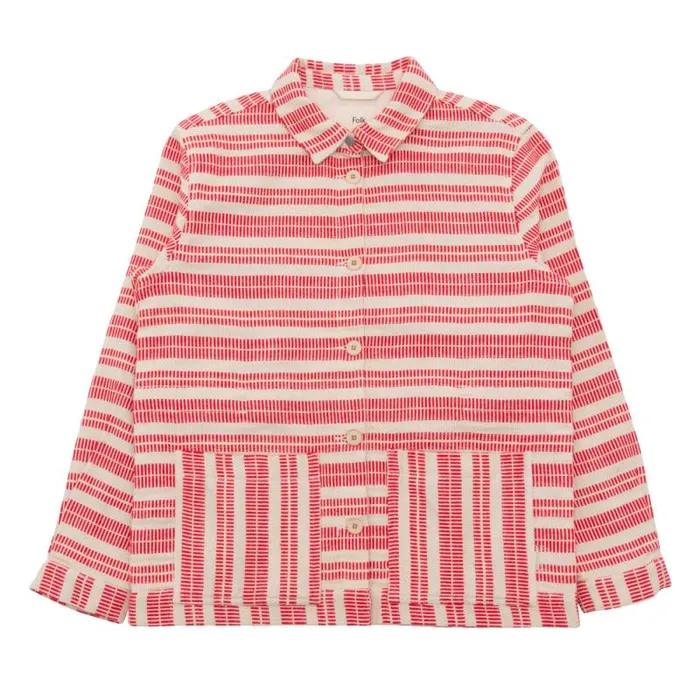 Folk Clothing Outerwear Assembly Jacket 8211 Ecru Vermilion Track Weave 8211 Womens