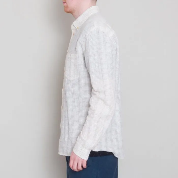 Folk Clothing Shirts Relaxed Fit Shirt 8211 Natural Crinkle Stripe 8211 Mens