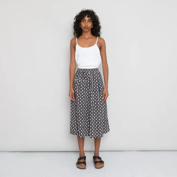 Folk Clothing Skirts Full Seam Skirt 8211 Black Spade Voile 8211 Womens