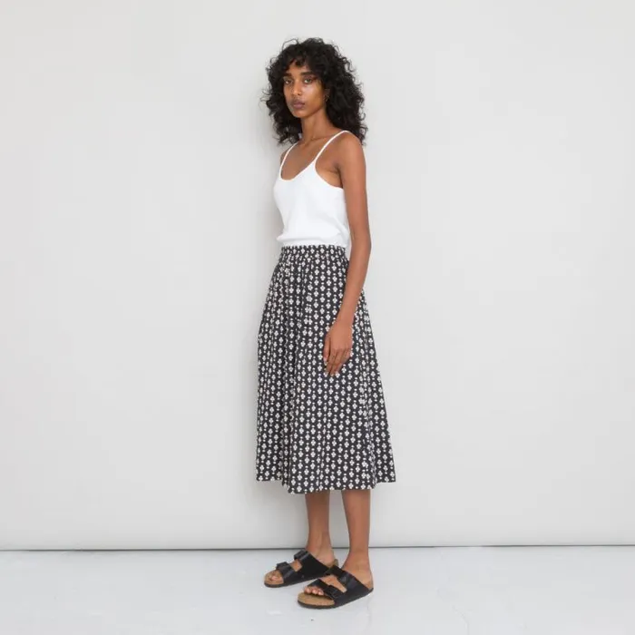 Folk Clothing Skirts Full Seam Skirt 8211 Black Spade Voile 8211 Womens