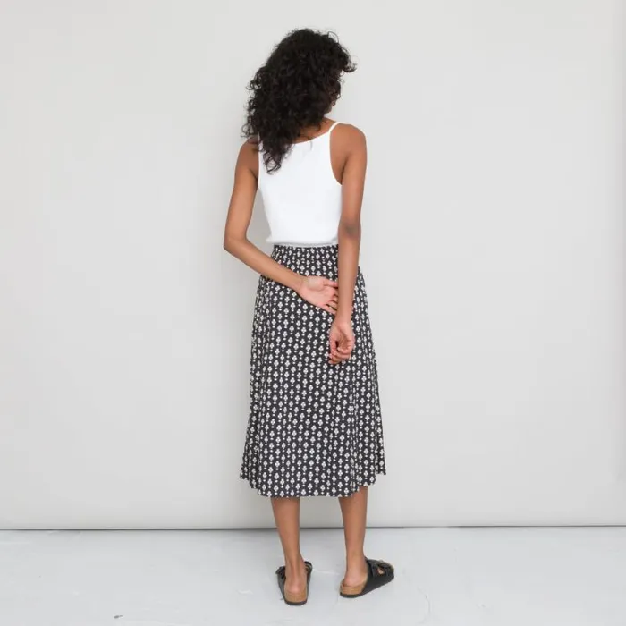 Folk Clothing Skirts Full Seam Skirt 8211 Black Spade Voile 8211 Womens