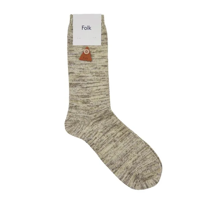 Folk Clothing Socks Melange Sock 8211 Light Olive Mix 8211 MensWomens