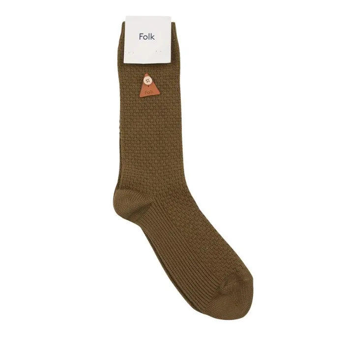Folk Clothing Socks Waffle Socks 8211 Tobacco 8211 MensWomens