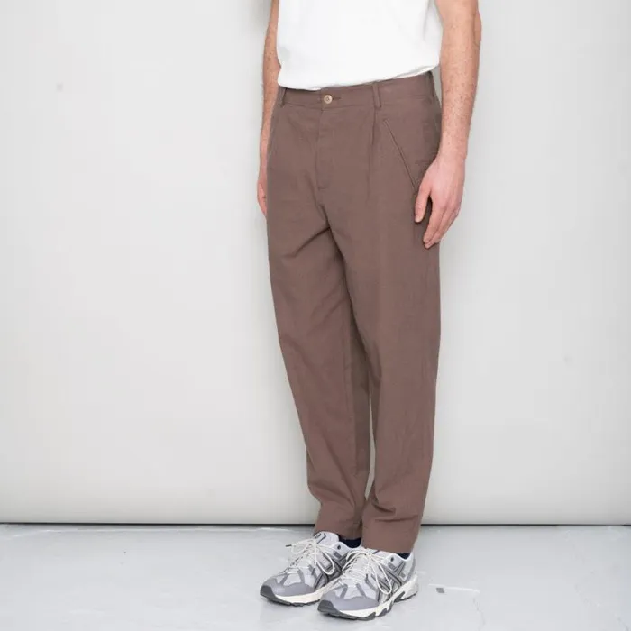 Folk Clothing Trousers Assembly Pant 8211 Ash Brown Crinkle 8211 Mens