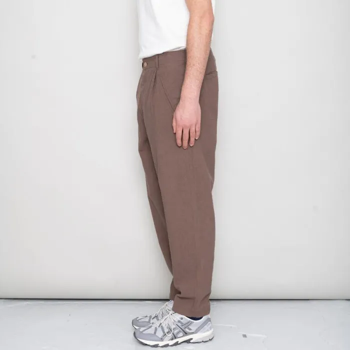 Folk Clothing Trousers Assembly Pant 8211 Ash Brown Crinkle 8211 Mens