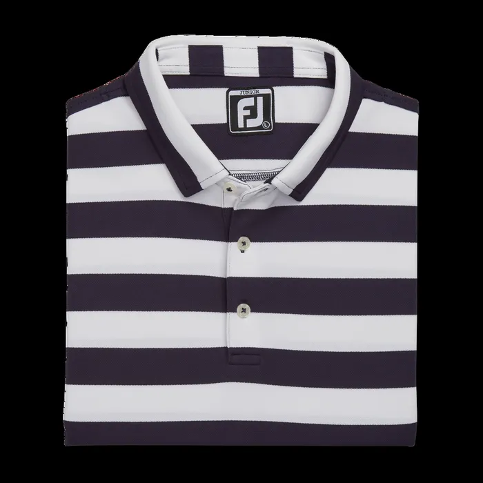 FootJoy Apparel WomenMen Rugby Stripe Pique Junior Navy White