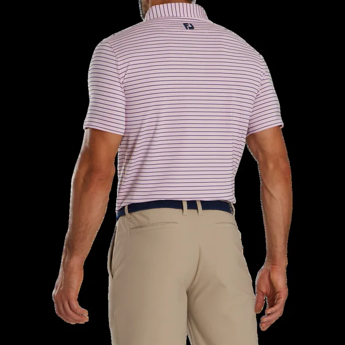 FootJoy Shirts Men Athletic Fit Classic Stripe Lisle Light Pink Navy FootJoy Shirts Men Athletic Fit Classic Stripe Lisle Light Pink Navy
