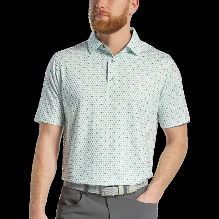 FootJoy Shirts Men Flying Wasp Lisle White Emerald Navy FootJoy Shirts Men Flying Wasp Lisle White Emerald Navy