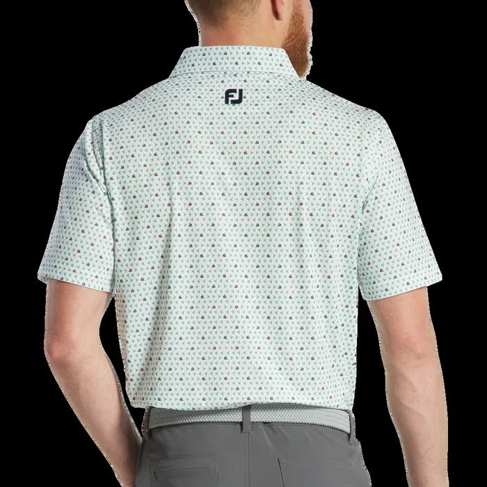 FootJoy Shirts Men Flying Wasp Lisle White Emerald Navy FootJoy Shirts Men Flying Wasp Lisle White Emerald Navy