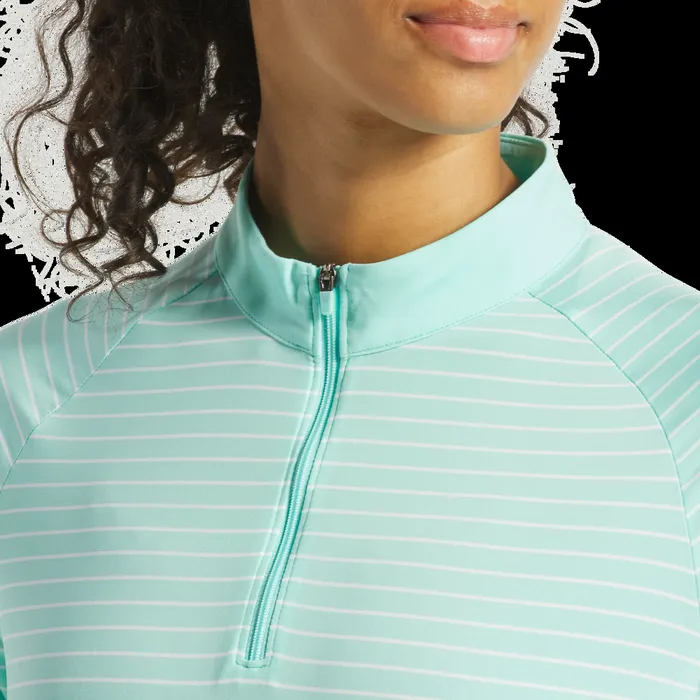 FootJoy Shirts Women QuarterZip Long Sleeve Sun Protection Aqua