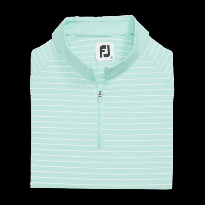 FootJoy Shirts Women QuarterZip Long Sleeve Sun Protection Aqua