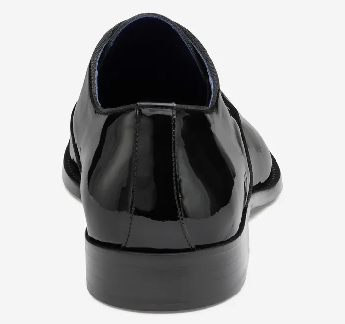 Formal Shoes Men Kinser Plain Toe Black Italian Patent Calfskin Johnston and Murphy