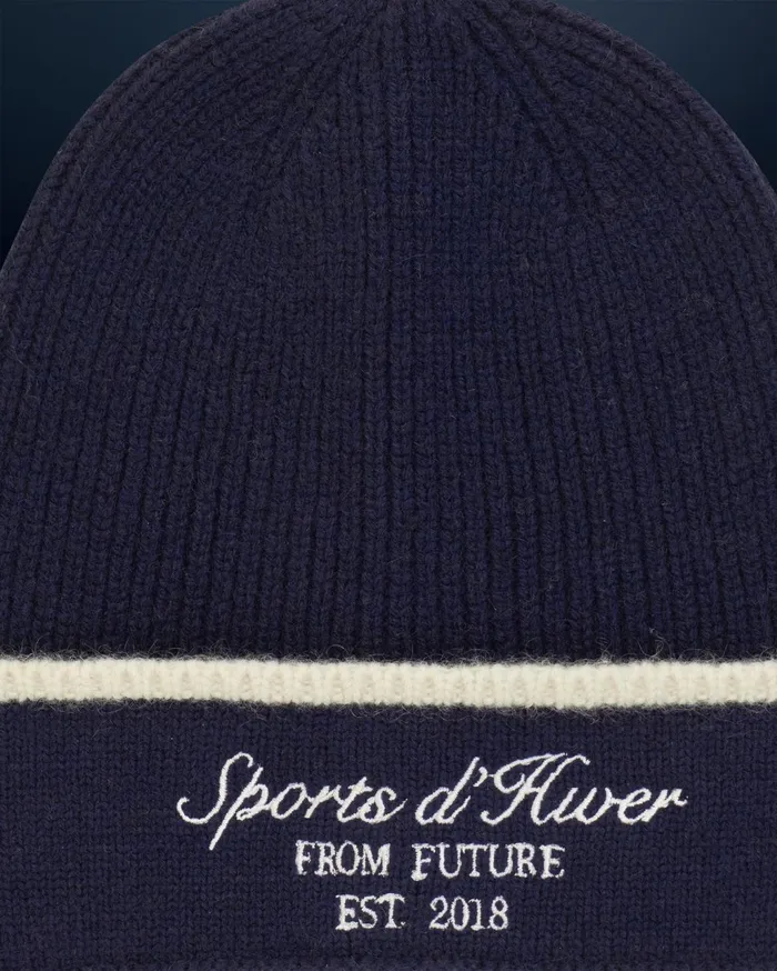 From Future Cashmere Beanies Cuffed Hat Navy