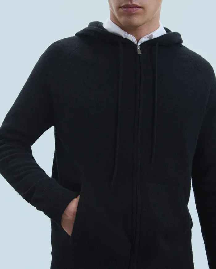 From Future Cashmere Sweaters Men Basic ZipUp Hoodie Light Heather Gray