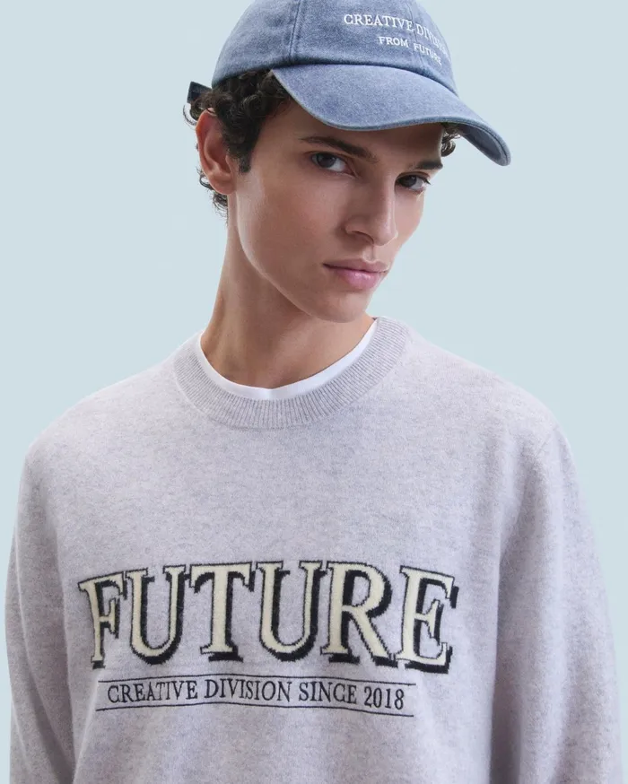 From Future Cashmere Sweaters Men Future Crewneck Sweater Light Heather Gray