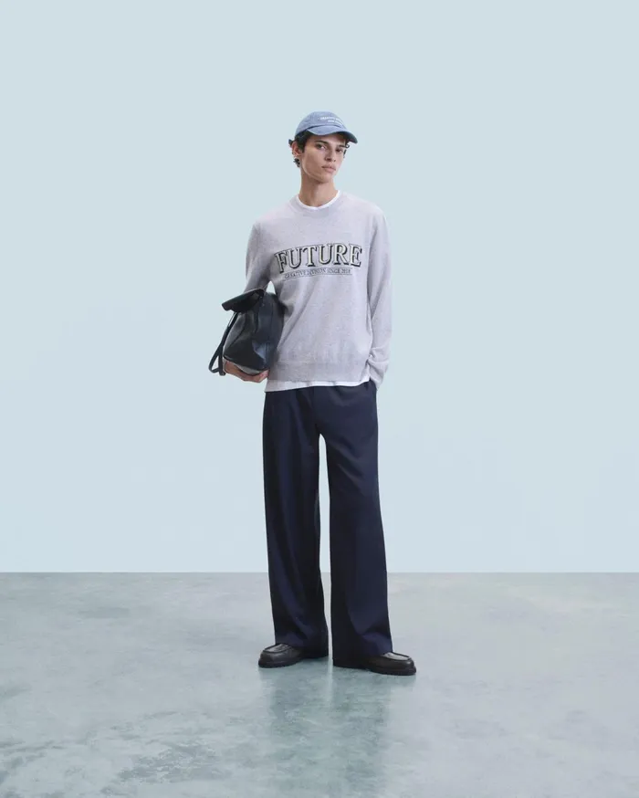 From Future Cashmere Sweaters Men Future Crewneck Sweater Light Heather Gray