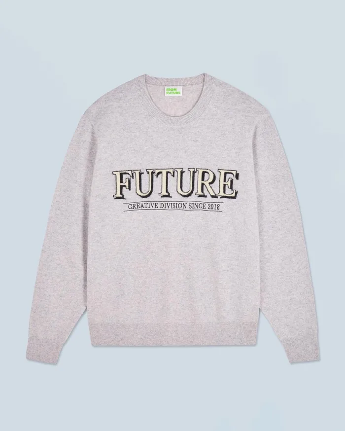 From Future Cashmere Sweaters Men Future Crewneck Sweater Light Heather Gray