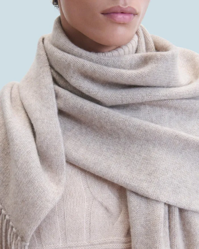 From Future Cashmere Sweaters Men Twisted Turtleneck Sweater Heather Beige