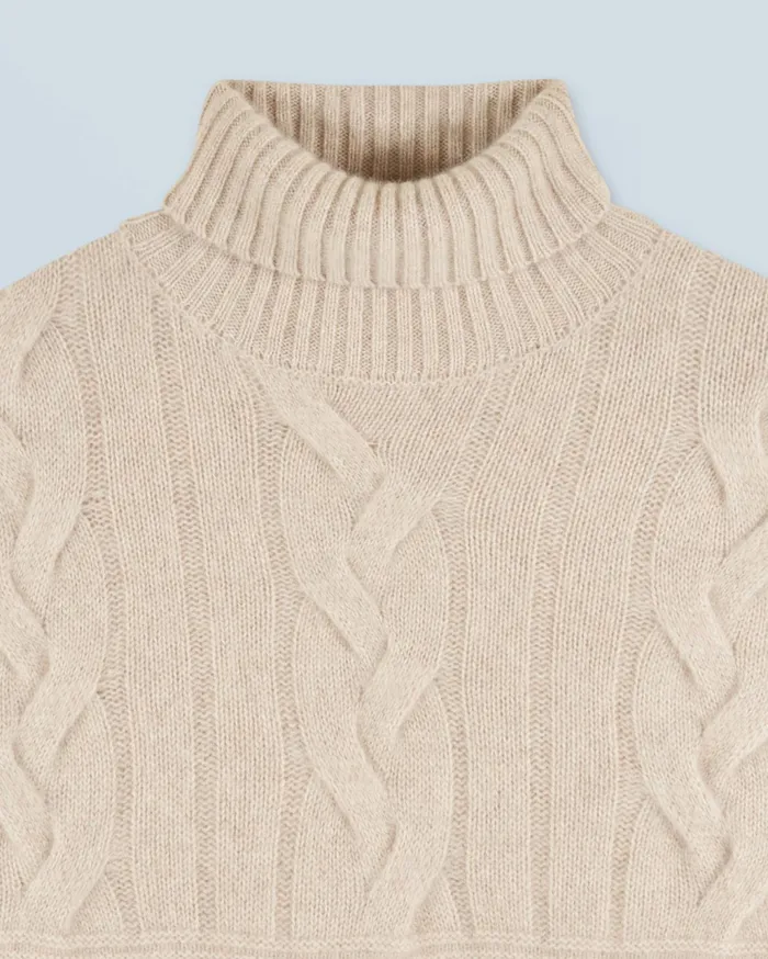 From Future Cashmere Sweaters Men Twisted Turtleneck Sweater Heather Beige