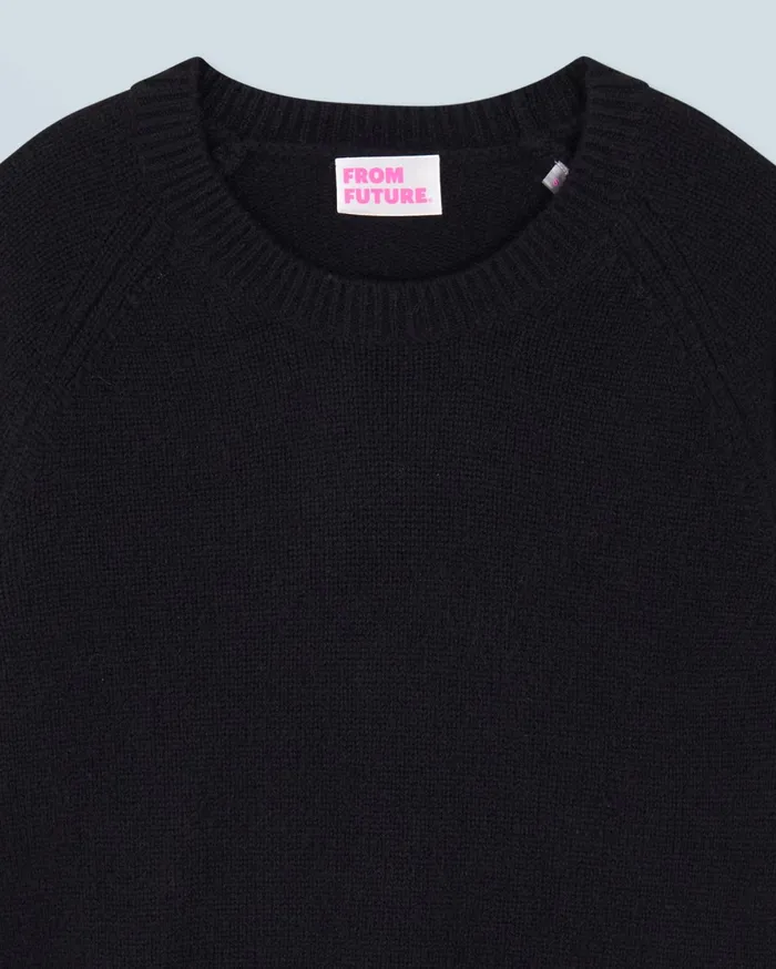 From Future Cashmere Sweaters Women Crewneck Raglan Sweater Black