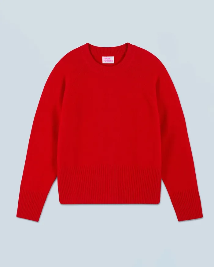 From Future Cashmere Sweaters Women Crewneck Sweater Hot Red