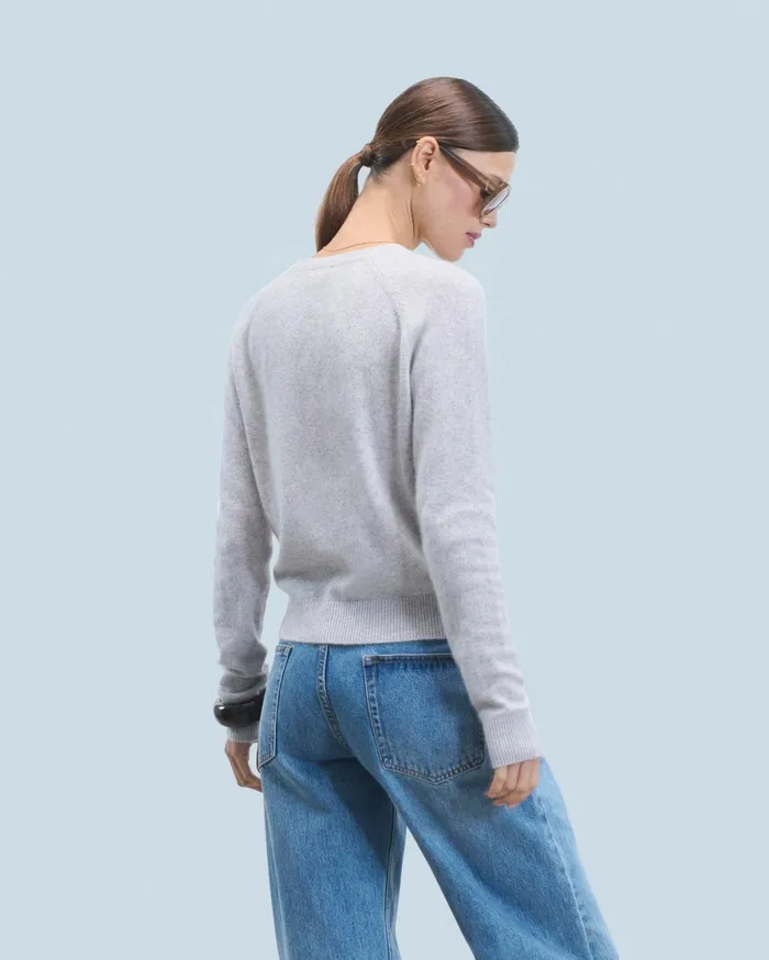 From Future Cashmere Sweaters Women Light Crewneck Sweater Light Heather Gray