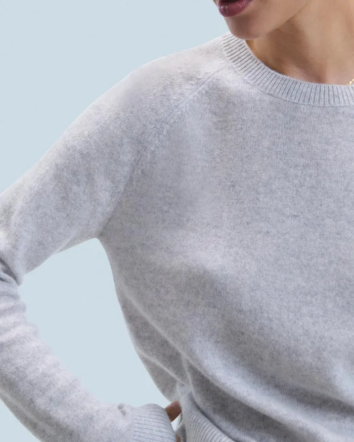 From Future Cashmere Sweaters Women Light Crewneck Sweater Light Heather Gray