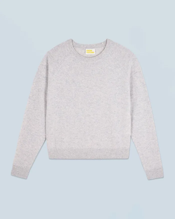 From Future Cashmere Sweaters Women Light Crewneck Sweater Light Heather Gray