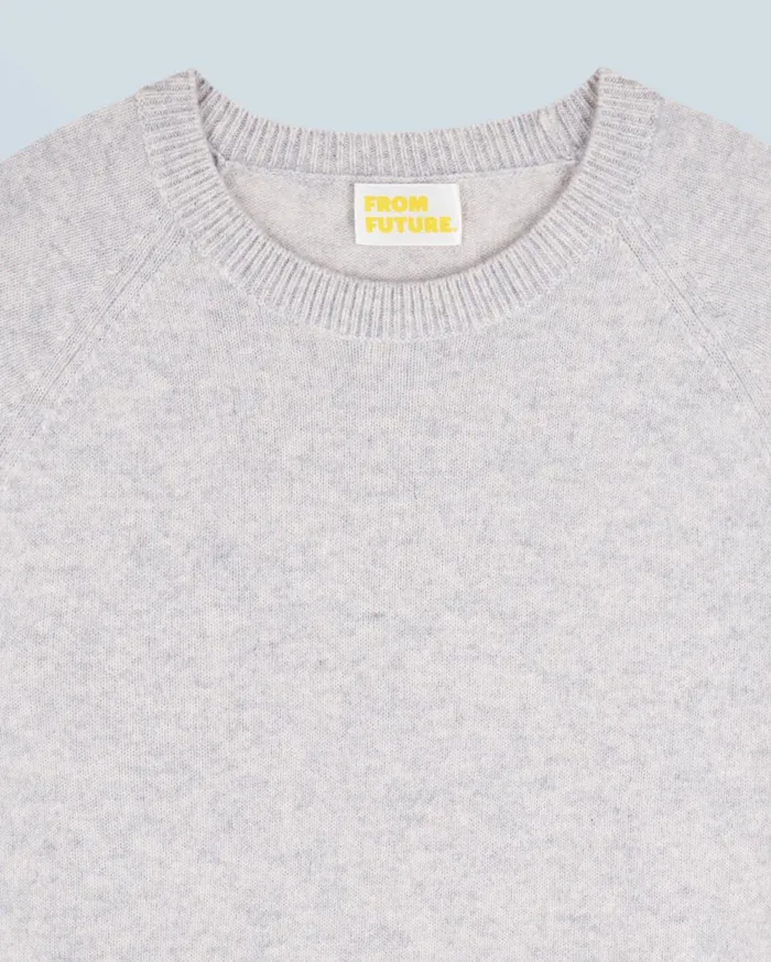 From Future Cashmere Sweaters Women Light Crewneck Sweater Light Heather Gray