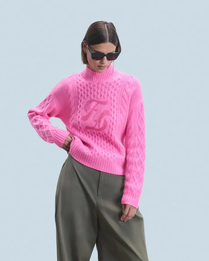 From Future Cashmere Sweaters Women Mock Neck Sweater Dreamy Pink