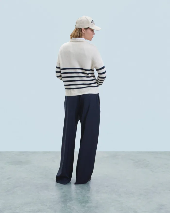 From Future Cashmere Sweaters Women Quarter Zip Marinire Sweater White