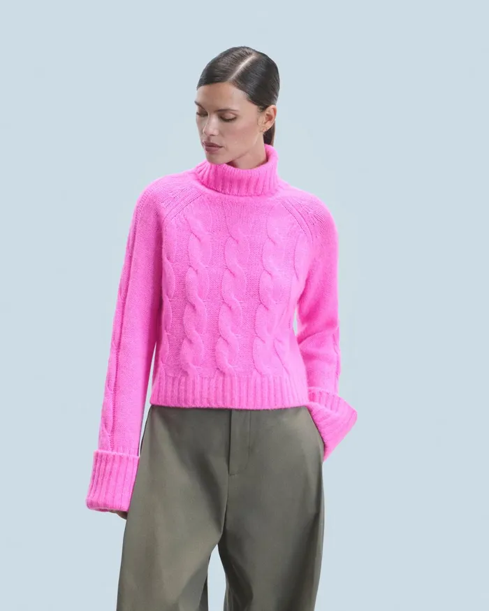 From Future Cashmere Sweaters Women Turtleneck Sweater Pink