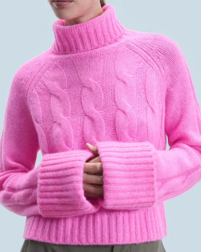 From Future Cashmere Sweaters Women Turtleneck Sweater Pink