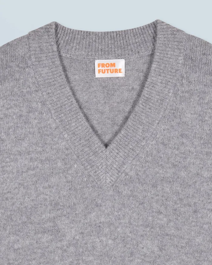 From Future Cashmere Sweaters Women VNeck Sweater Dark Heather Gray