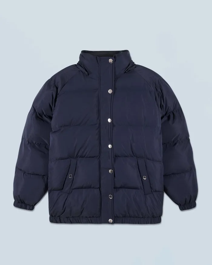 From Future Coats and Jackets Women Outerwear MidLength Down Jacket Navy
