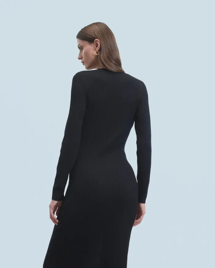 From Future Dresses and Jumpsuits Women Long Sleeve Long Dress Black