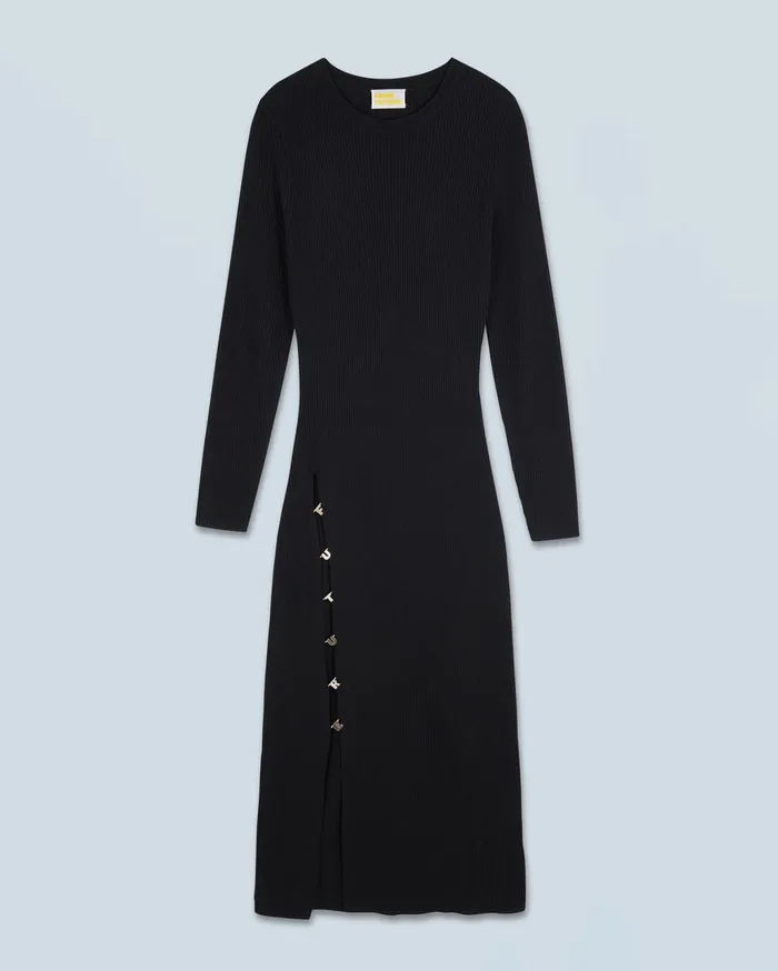 From Future Dresses and Jumpsuits Women Long Sleeve Long Dress Black