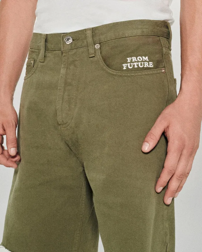 From Future Jeans Men Shorts Bermuda Jack Khaki