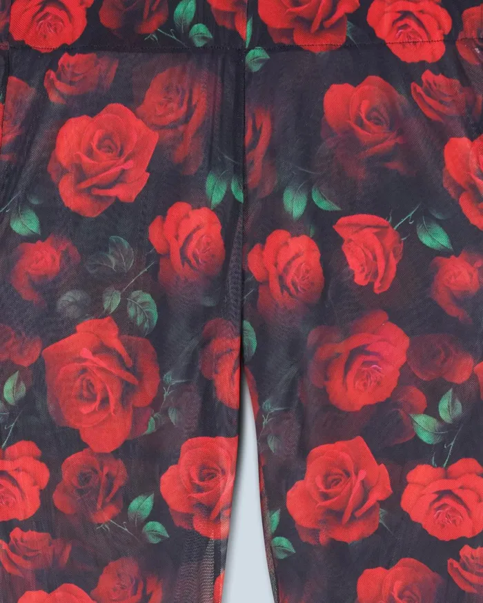 From Future Pants Women Mesh Flare Pants Passionate Rose