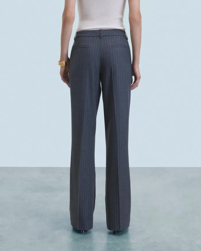 From Future Pants Women Wide Tailoring Trousers Rayures Gris