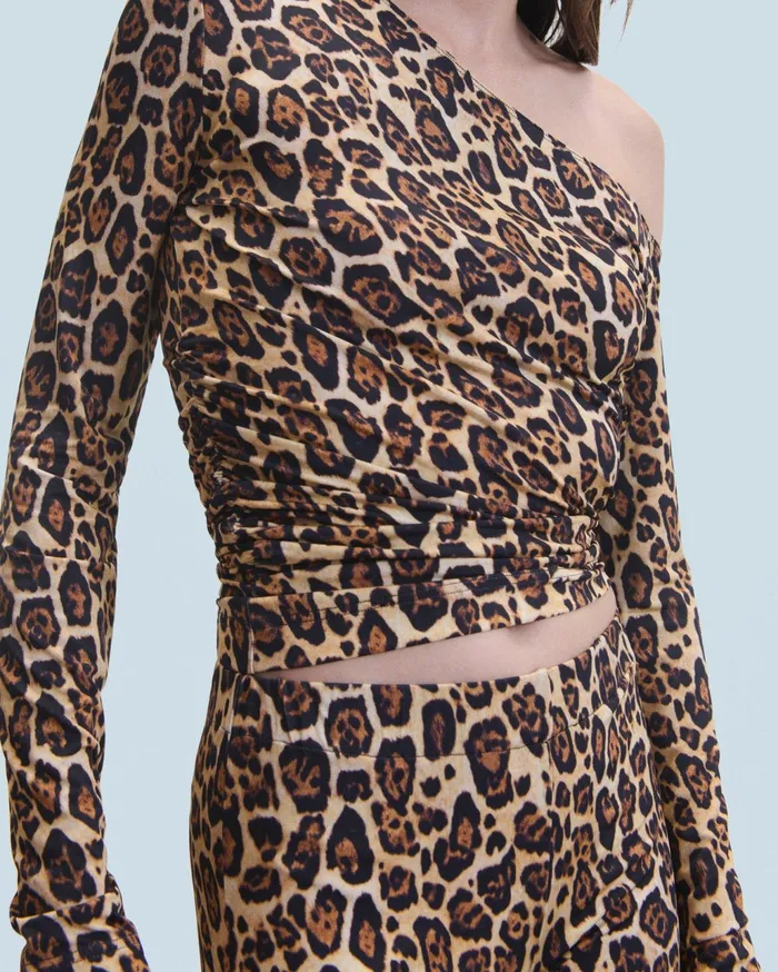 From Future Shirts TShirts and Tops Women Asymmetrical Jersey Top Hot Leopard