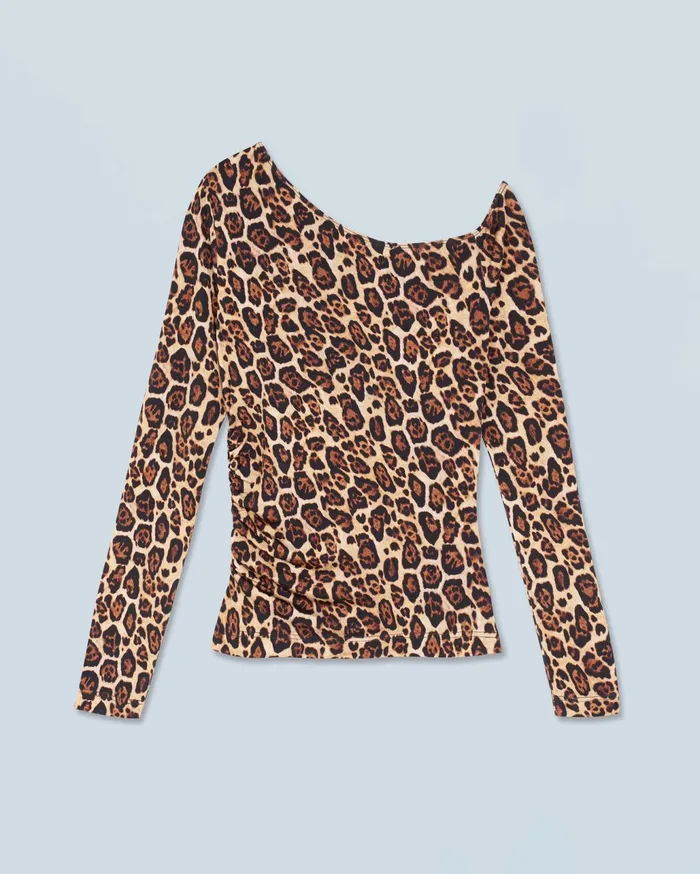 From Future Shirts TShirts and Tops Women Asymmetrical Jersey Top Hot Leopard