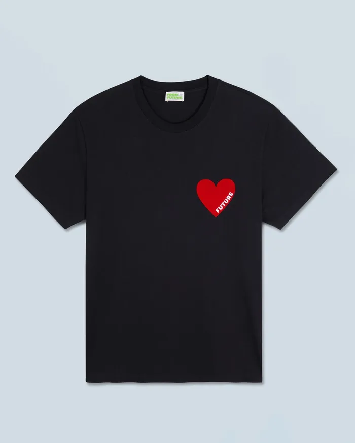 From Future Shirts TShirts and Tops Women Heart Crewneck TShirt Black