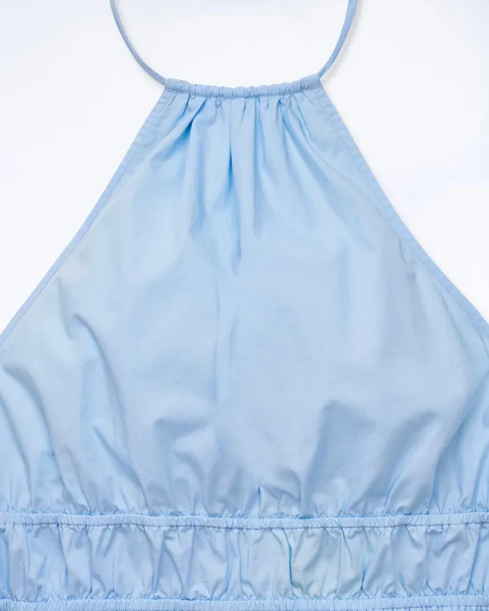 From Future Shirts TShirts and Tops Women Poplin Strap Top Baby Blue