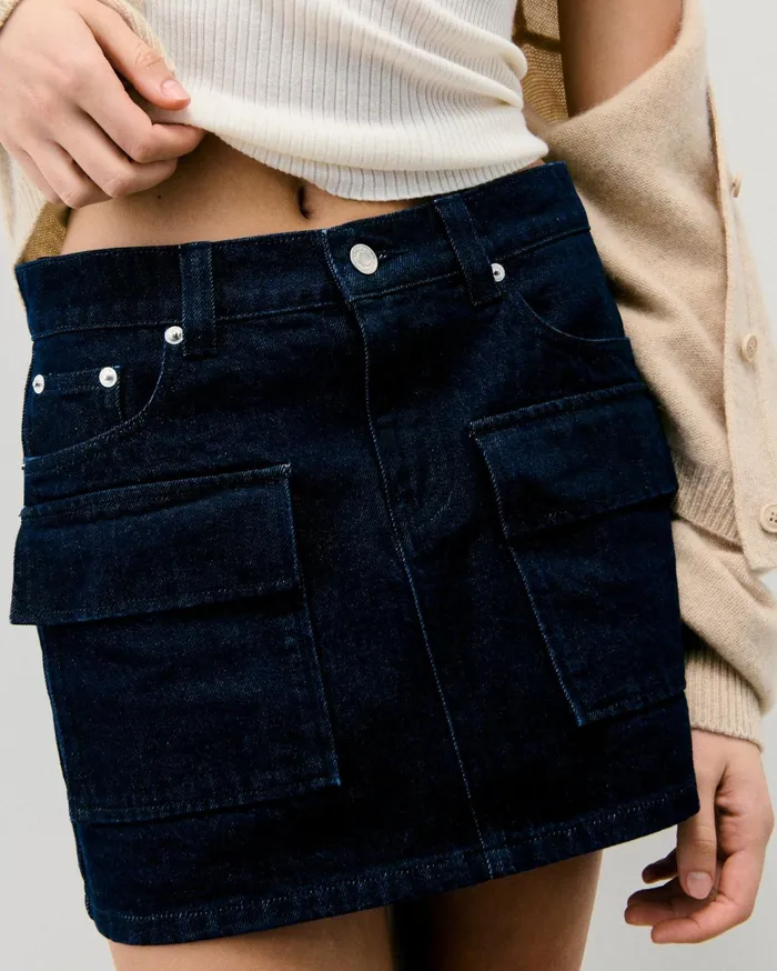 From Future Skirts Women Mini Cargo Skirt Natural