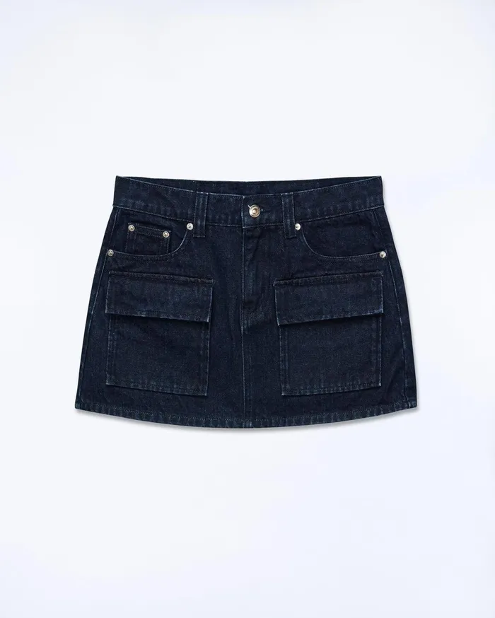 From Future Skirts Women Mini Cargo Skirt Natural