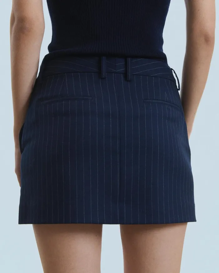 From Future Skirts Women Mini Tailoring Skirt Rayures Navy